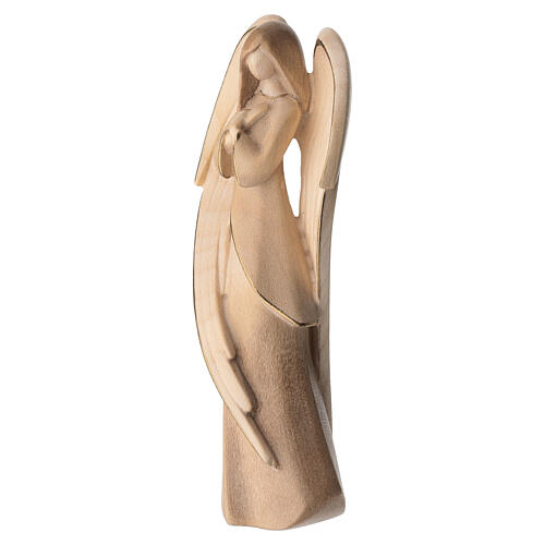 Praying angel "Flamingo", Val Gardena bicoloured patinated wood 2