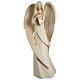 Flamingo angel, hands joined in prayer, alabaster finish, Val Gardena wood s1