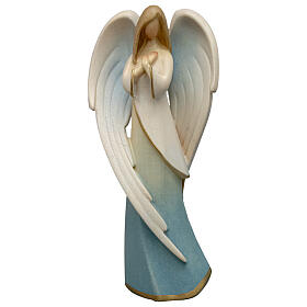 Praying angel, Val Gardena wood, Flamingo design with blue dress