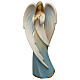 Praying angel, Val Gardena wood, Flamingo design with blue dress s1