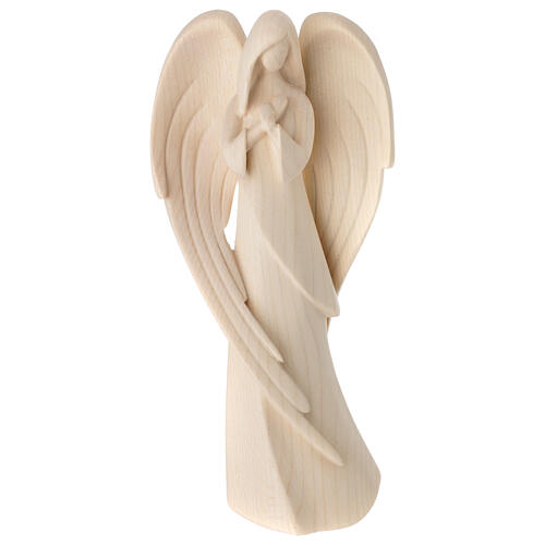 Flamingo Angel statue in natural Valgardena wood 1