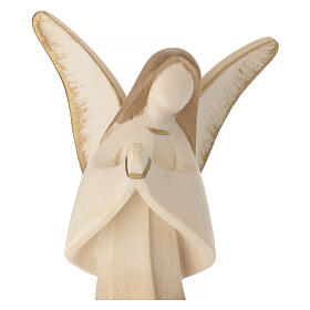 Praying angel "Aram", patinated wood, Val Gardena