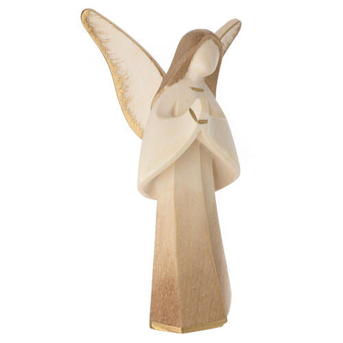 Praying angel "Aram", patinated wood, Val Gardena 4