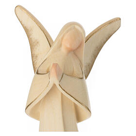 Angel "Aram" with joined hands, alabaster finish, Val Gardena wood