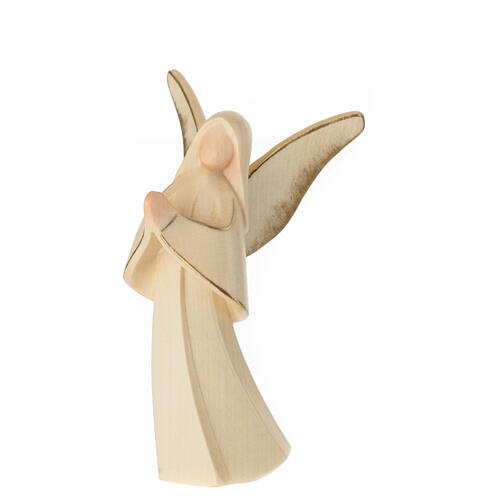 Angel "Aram" with joined hands, alabaster finish, Val Gardena wood 3