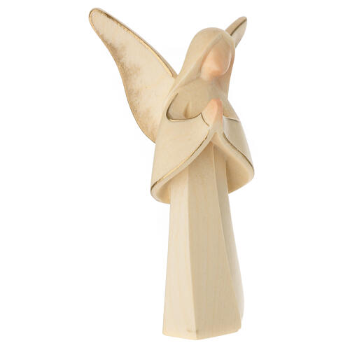 Angel "Aram" with joined hands, alabaster finish, Val Gardena wood 4