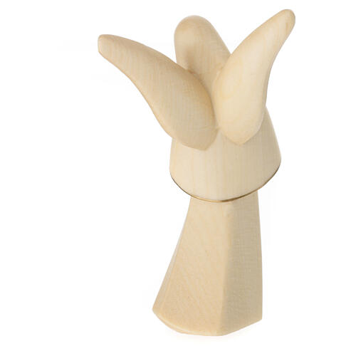 Angel "Aram" with joined hands, alabaster finish, Val Gardena wood 5