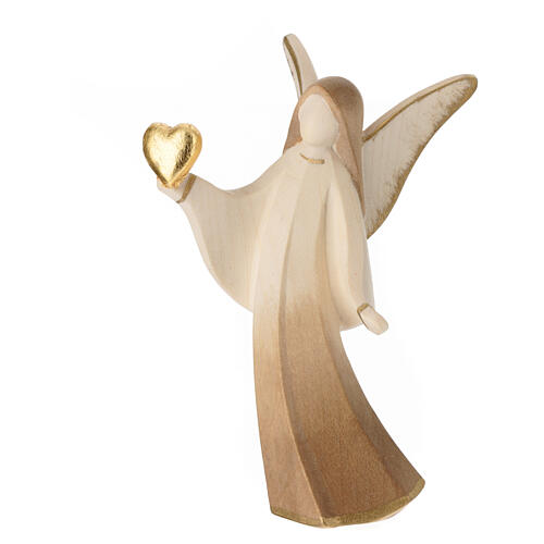 Angel with heart, patinated "Aram" design, Val Gardena wood 3