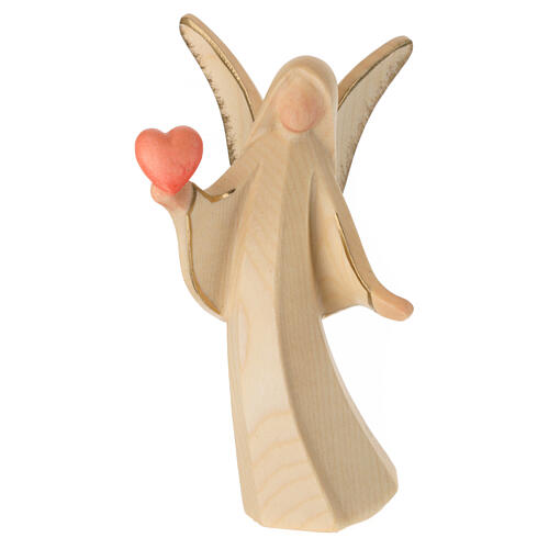 Aram angel with golden heart, alabaster finish, Val Gardena wood 1