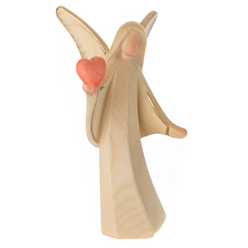 Aram angel with golden heart, alabaster finish, Val Gardena wood 4