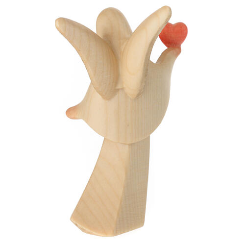 Aram angel with golden heart, alabaster finish, Val Gardena wood 5