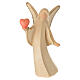 Aram angel with golden heart, alabaster finish, Val Gardena wood s1