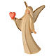 Aram angel with golden heart, alabaster finish, Val Gardena wood s3