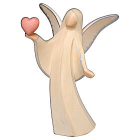 Angel with heart, Aram design with silver finish, Val Gardena wood