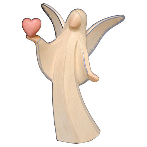 Angel with heart, Aram design with silver finish, Val Gardena wood 1