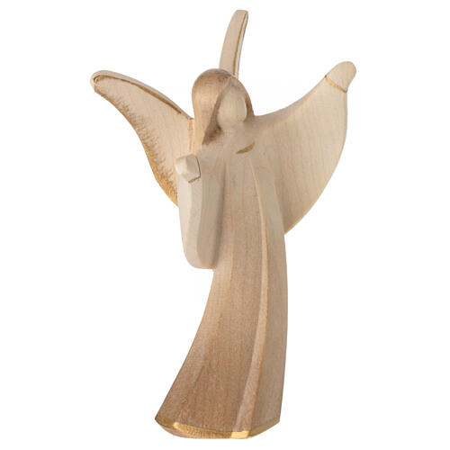 Angel Aram with open arms, patinated wood, Val Gardena sculpture 4