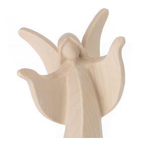 Val Gardena statue of an angel with open arms, Aram design, natural finish