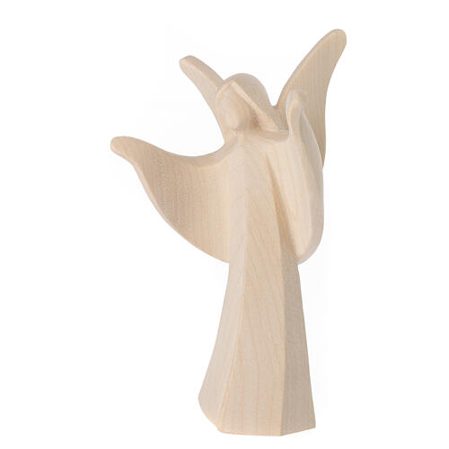 Val Gardena statue of an angel with open arms, Aram design, natural finish 3