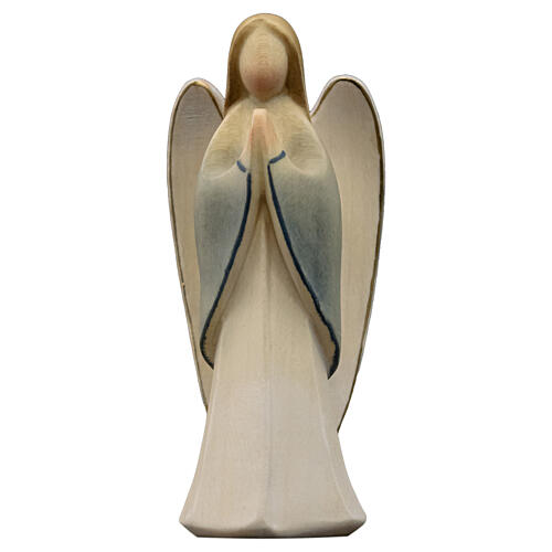 Guardian angel statue praying in colored Valgardena wood Harmonie 1