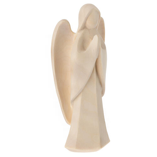 Angelo custode Harmonie in preghiera legno naturale Valgardena 4