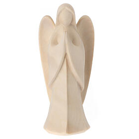 Harmonie guardian angel praying statue in natural Valgardena wood