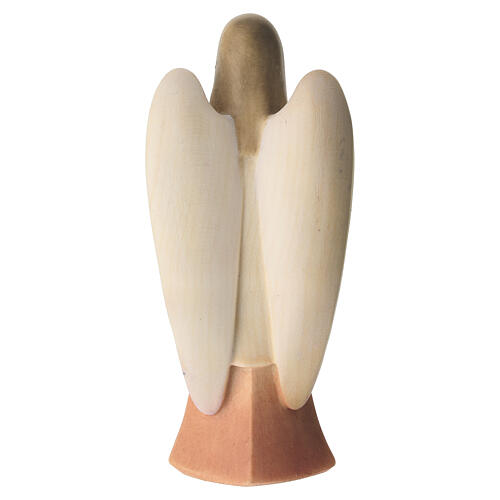 Harmonie guardian angel statue in colored Valgardena wood with flame 4