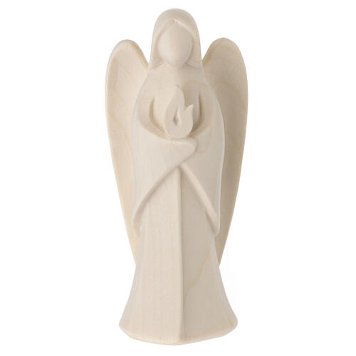 Guardian angel with flame, Harmonie design, natural wood from Val Gardena 1