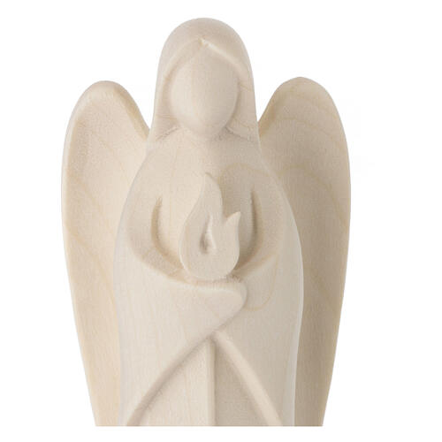 Guardian angel with flame, Harmonie design, natural wood from Val Gardena 2