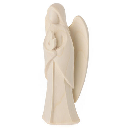 Guardian angel with flame, Harmonie design, natural wood from Val Gardena 3