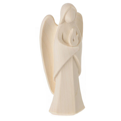 Guardian angel with flame, Harmonie design, natural wood from Val Gardena 4