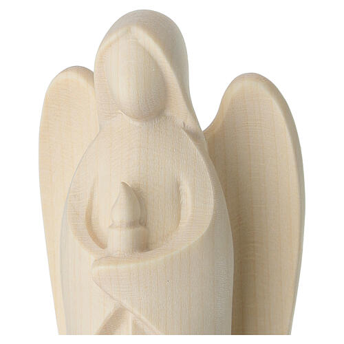 Angelo custode Harmonie con candela legno Valgardena naturale 3