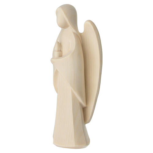 Angelo custode Harmonie con candela legno Valgardena naturale 4