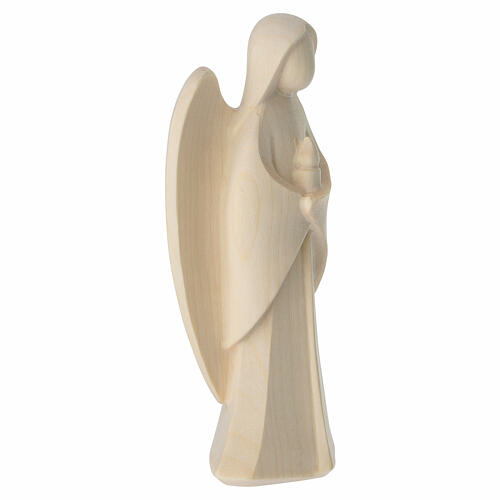 Angelo custode Harmonie con candela legno Valgardena naturale 5