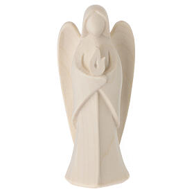 Harmonie guardian angel figure with flame with natural Valgardena wood