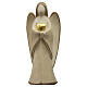 Guardian angel Harmonie with heart, bicoloured patinated wood, Val Gardena s1