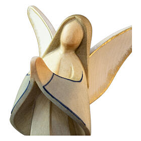 Angel Aram praying, blue dress, Val Gardena wood