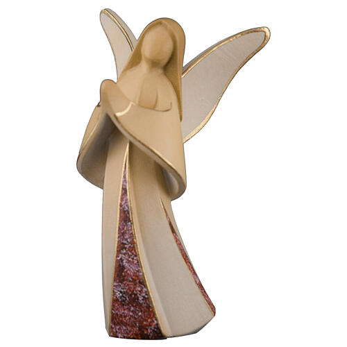 Angel Aram praying, red marble dress, Val Gardena wood 1