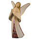 Angel Aram praying, red marble dress, Val Gardena wood s1