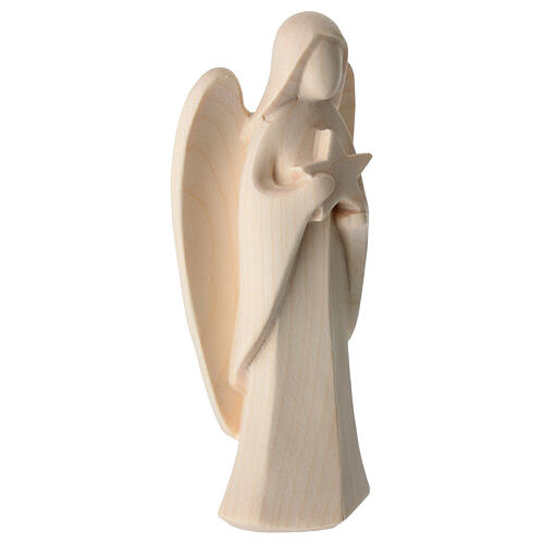 Angioletto custode con stella legno naturale Val Gardena 3