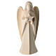 Angioletto custode con stella legno naturale Val Gardena s1