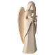 Angioletto custode con stella legno naturale Val Gardena s3