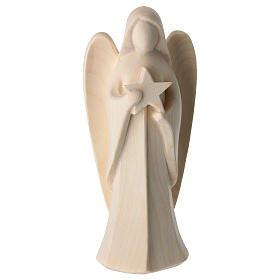 Guardian Angel with Star Natural Val Gardena Wood