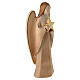 Angelo custode con stelle legno Val Gardena finitura naturale lucida s3