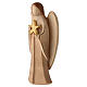 Anjo da guarda com estrela em madeira do Val Gardena acabamento natural brilhante s2