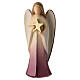 Ángel de la guarda con estrellas madera de Val Gardena acabado morado s1