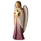 Ángel de la guarda con estrellas madera de Val Gardena acabado morado s2