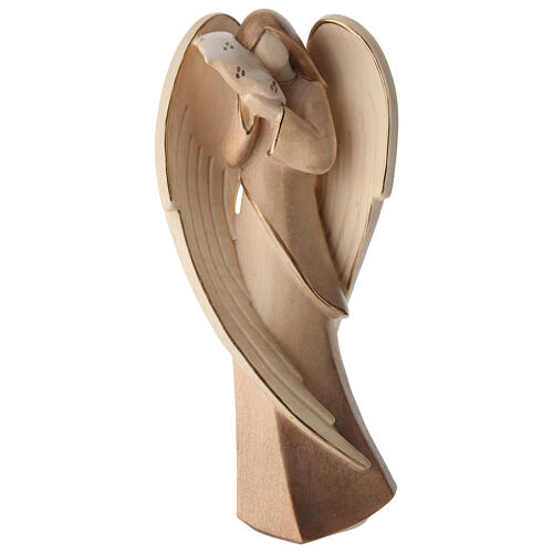 Angel in Val Gardena wood with glossy natural finish 1