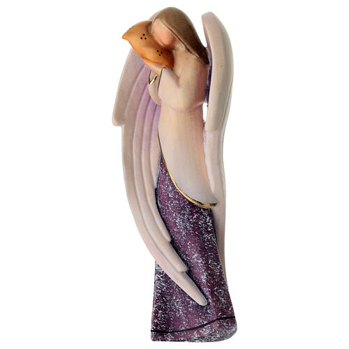 Anjo acabamento roxo efeito esponjado em madeira Val Gardena 2