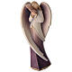 Angel statue with purple finish in Val Gardena wood s1