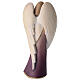 Angel statue with purple finish in Val Gardena wood s5